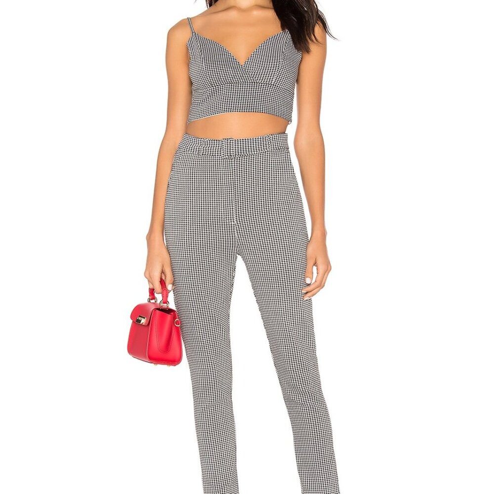 REVOLVE BY THE WAY Black & White Crop Top and Sexy Flirty Pant Set XS